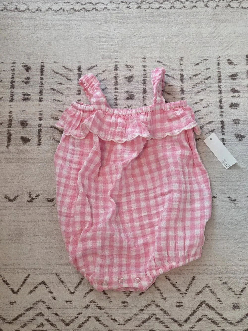 Amazon Essentials x Sofia Grainge New Pink Gigham Romper Baby Girl 12m